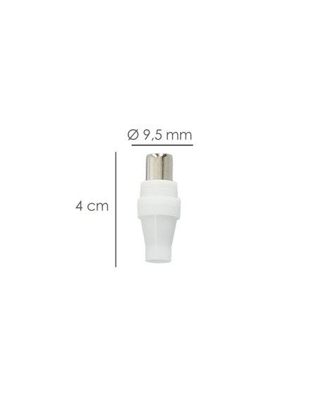 Conector TV Macho Recto 9,5 mm.