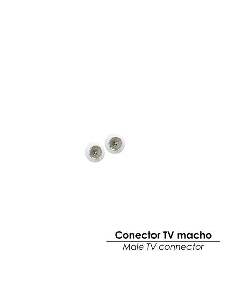 Conector TV Macho Recto 9,5 mm.
