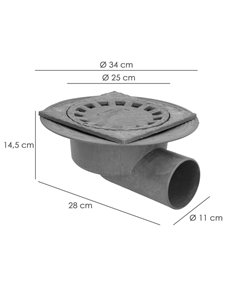 Caldereta Sifonica Pvc Horizontal 250x250/110mm 2