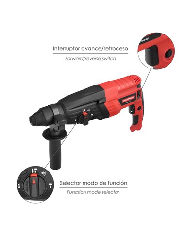 Martillo Perforador SDS PLUS 900 Watt. Con Accesorios y Maletin