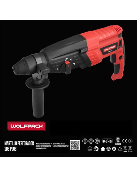 Martillo Perforador SDS PLUS 900 Watt. Con Accesorios y Maletin