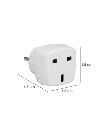 Adaptador Viaje Toma Inglesa A Schuko