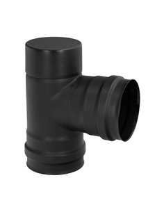Te con Tapa Estufa Pellet Vitrificado Ø80 Mm  90°