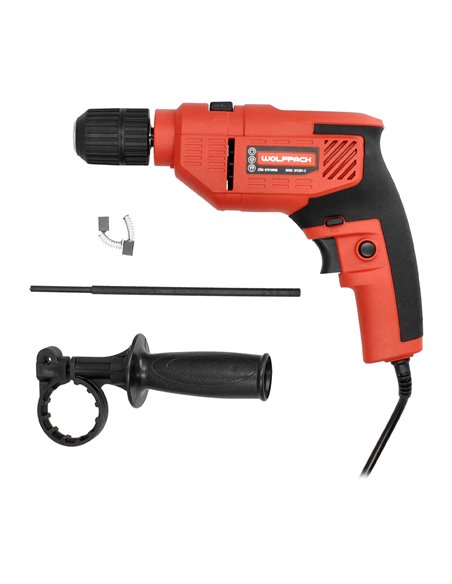 Taladro Percutor 550 Watt 13 mm. Con Variador de Velocidad. Incluye Empuñadura y Guia Metalica.