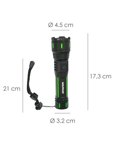 Linterna Led Aluminio Portatil Recargable 800 Lumenes