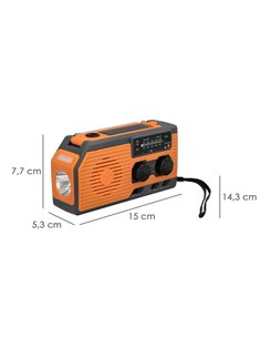 Linterna Led De Emergencia Solar Con Radio, Con Bateria, Carga Manual Dinamo 2