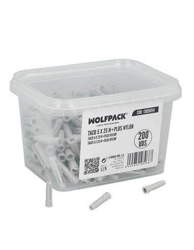 Taco 5 x 25 N+plus Nylon Caja 200 Uds.