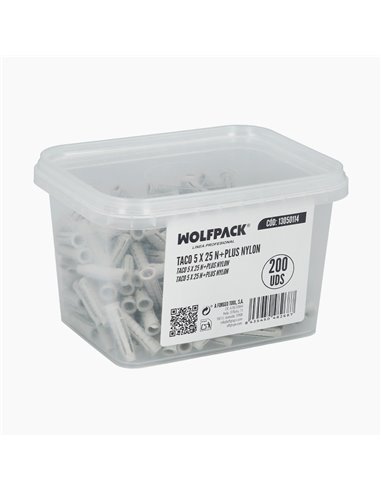 Taco 5 x 25 N+plus Nylon Caja 200 Uds.