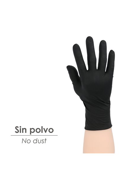 Guante Desechable Nitrilo Negro S 5,5 gms. Gruesos
