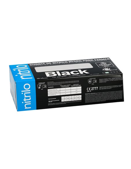Guante Desechable Nitrilo Negro S 5,5 gms. Gruesos