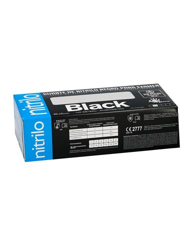 Guante Desechable Nitrilo Negro XL 5,5 gms. Gruesos
