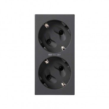 Base doble schuko a tornillo con led gr SIMON 50010472-038