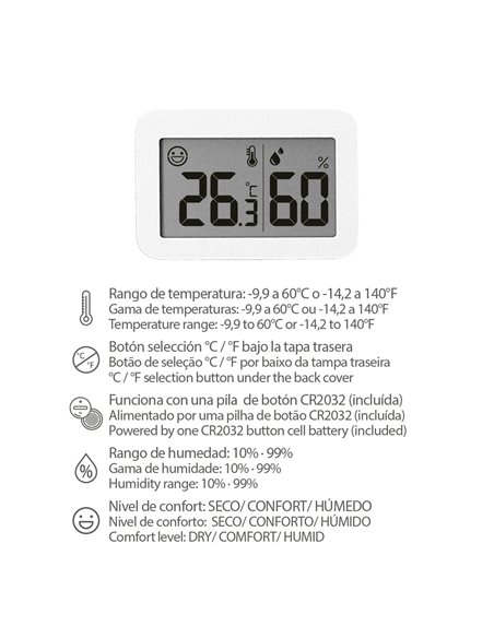 Termometro Digital Con Indicador Humedad