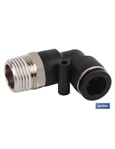 RACOR ROSCADO CODO PLASTICO T-12, R-1/2 Venta unitaria