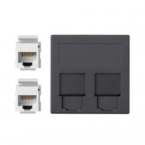 Placa vd plana cg con 2 cat5eu grafito SIMON 50004089-038