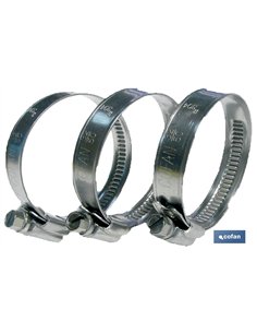 Abrazadera INOX A-2 9mm con rango de ajuste de 12-20 mm y enganche de rosca incorporado 2