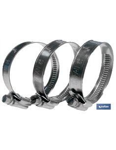 Abrazadera inox A-2 12mm con enganche de rosca, ajuste de 120-140mm, acero inoxidable 2
