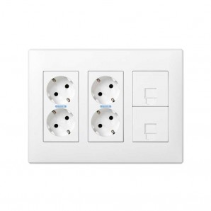 Kit puesto de trabajo 3 módulos blanco SIMON 51000301-030