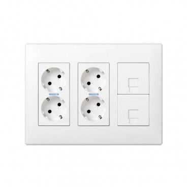 Kit puesto de trabajo 3 módulos blanco SIMON 51000301-030