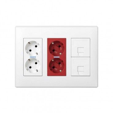 Kit estação de trabalho SAI 3 módulos branco SIMON 51000302-030