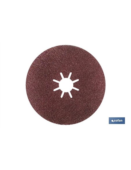 DISCO FIBRA 125 MM. - GRANO 80 Venta unitaria