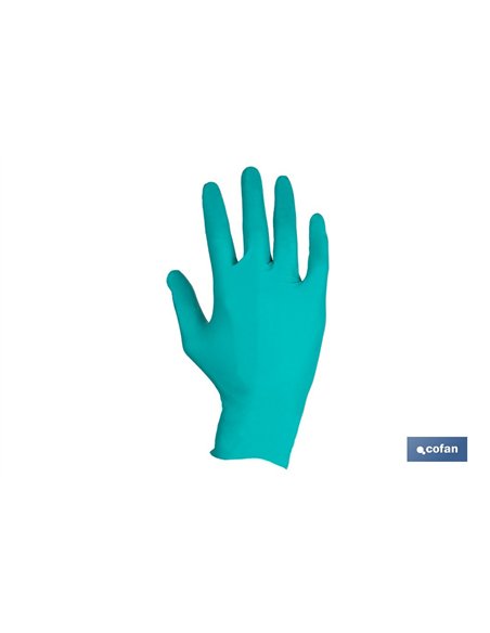 CAJA 100 UDS. GUANTES NITRILO VERDE COFAN PROTECCION FITOSANITARIOS T-M