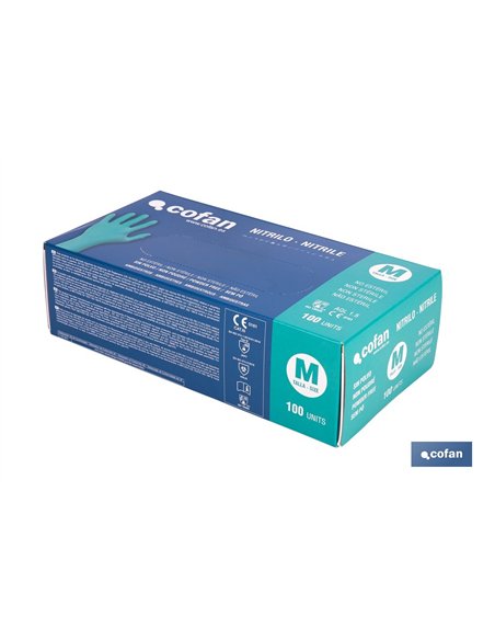 CAJA 100 UDS. GUANTES NITRILO VERDE COFAN PROTECCION FITOSANITARIOS T-M
