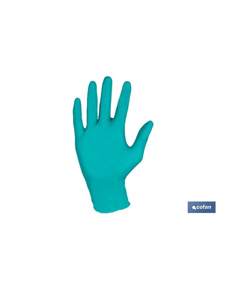 CAJA 100 UDS. GUANTES NITRILO VERDE COFAN PROTECCION FITOSANITARIOS T-S