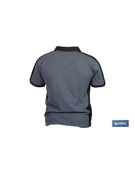 POLO BALDER ELASTANO 210 G/M2 GRIS OSCURO-NEGRO TALLA M