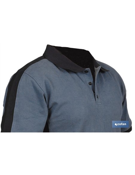 POLO BALDER ELASTANO 210 G/M2 GRIS OSCURO-NEGRO TALLA M