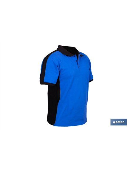 POLO FREYJA ELASTANO 210 G/M2 AZUL-NEGRO TALLA L