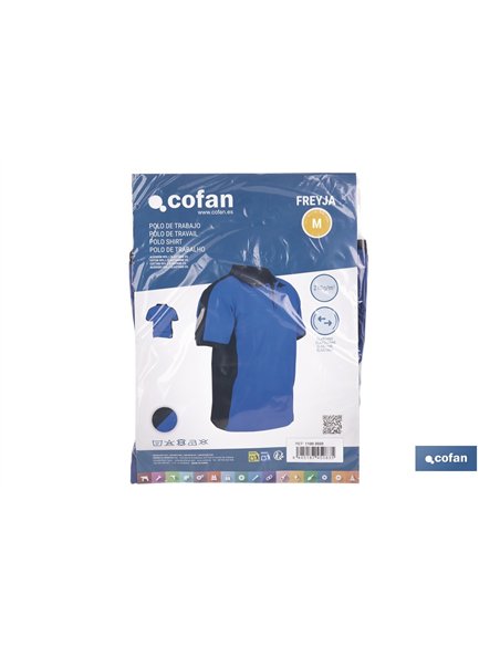 POLO FREYJA ELASTANO 210 G/M2 AZUL-NEGRO TALLA XL