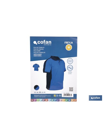 POLO FREYJA ELASTANO 210 G/M2 AZUL-NEGRO TALLA XL