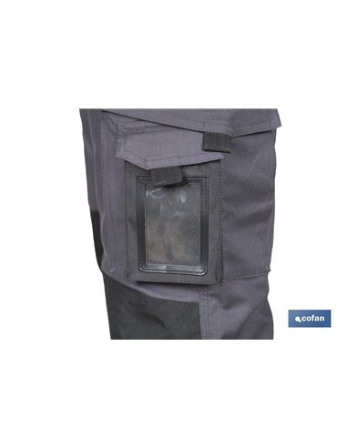 PANTALÓN DE TRABAJO HEIMDALL ELASTANO 280 G/M2 GRIS OSCURO CON DETALLES NEGROS TALLA 44
