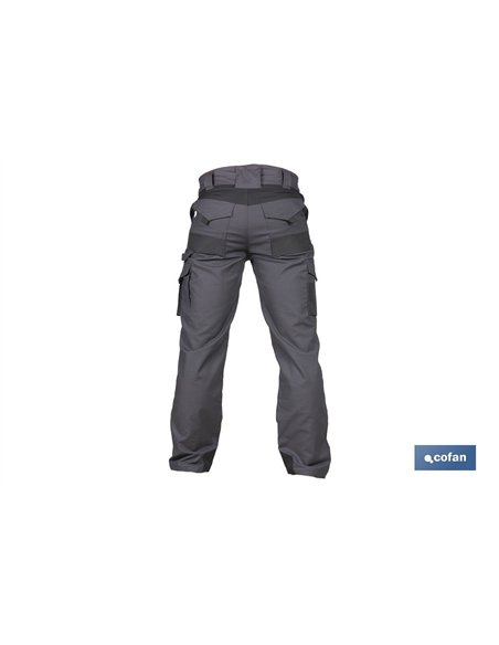 PANTALÓN DE TRABAJO HEIMDALL ELASTANO 280 G/M2 GRIS OSCURO CON DETALLES NEGROS TALLA 62