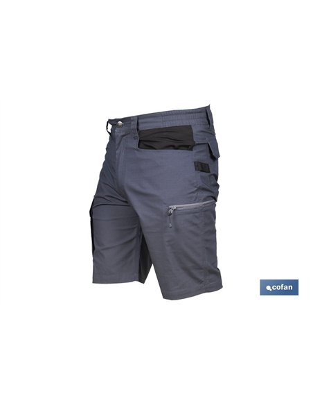 BERMUDAS DE TRABAJO FRIGG ELASTANO 215 G/M2 GRIS OSCURO CON DETALLES NEGROS TALLA 44