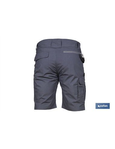 BERMUDAS DE TRABAJO FRIGG ELASTANO 215 G/M2 GRIS OSCURO CON DETALLES NEGROS TALLA 54
