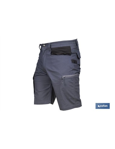 BERMUDAS DE TRABAJO FRIGG ELASTANO 215 G/M2 GRIS OSCURO CON DETALLES NEGROS TALLA 54