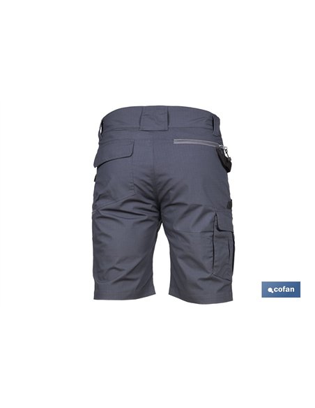 BERMUDAS DE TRABAJO FRIGG ELASTANO 215 G/M2 GRIS OSCURO CON DETALLES NEGROS TALLA 64