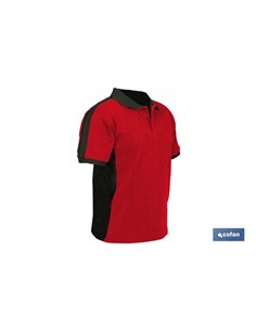 POLO HELA ELASTANO 210 G/M2 ROJO OSCURO-NEGRO TALLA XL
