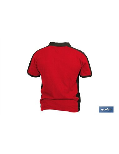 POLO HELA ELASTANO 210 G/M2 ROJO OSCURO-NEGRO TALLA XL