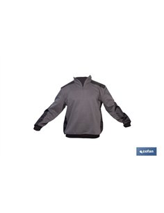SUDADERA RANGER CUELLO CREMALLERA 280GMS GRIS-NEGRO T-L