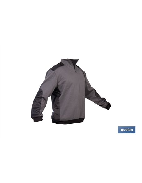 SUDADERA RANGER CUELLO CREMALLERA 280GMS GRIS-NEGRO T-M
