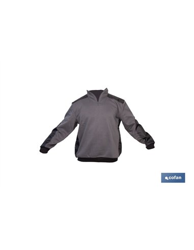SUDADERA RANGER CUELLO CREMALLERA 280GMS GRIS-NEGRO T-XL