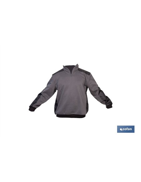 SUDADERA RANGER CUELLO CREMALLERA 280GMS GRIS-NEGRO T-XL