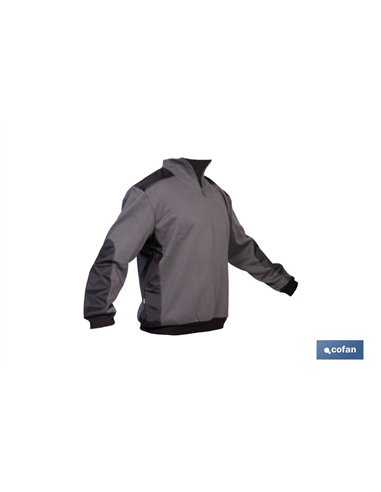 SUDADERA RANGER CUELLO CREMALLERA 280GMS GRIS-NEGRO T-XL