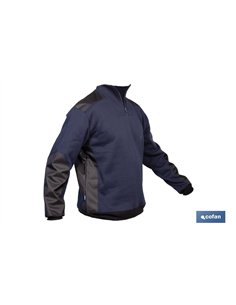 SUDADERA RANGER CUELLO CREMALLERA 280GMS AZUL-NEGRO T-M 2