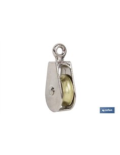 POLEA SIMPLE FIJA NIQUELADA (Ø20MM) Venta unitaria