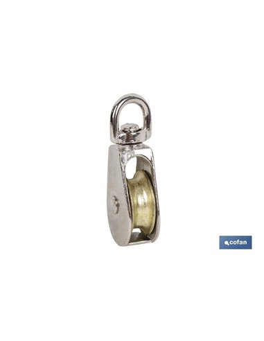 POLEA SIMPLE GIRATORIA NIQUELADA (Ø12MM) Venta unitaria