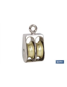 POLEA DOBLE FIJA NIQUELADA (Ø12MM) Venta unitaria